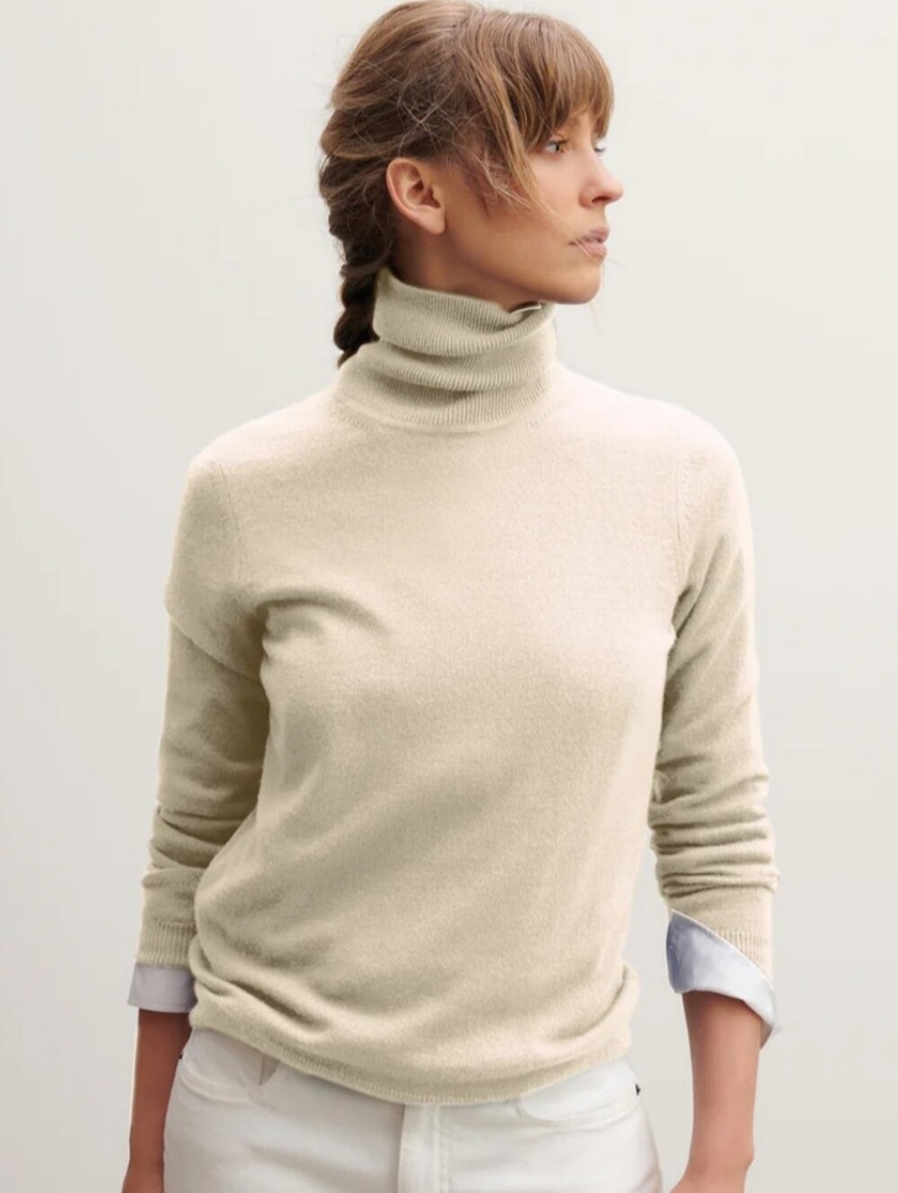 Eric Bompard Pure Cashmere Classic Women's Dark Teal Turtleneck Sweater